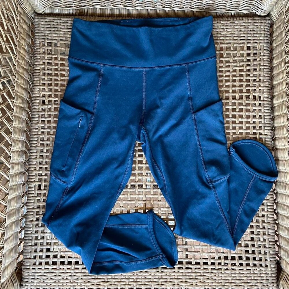 Athleta navy blue Leggings with pockets